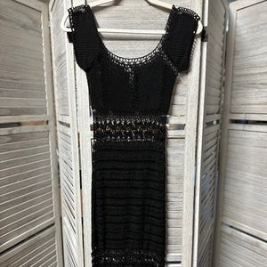 Black crocheted Dress Small